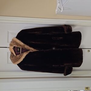 #34 Ladies Chocolate  Brown Mouton Fur Coat